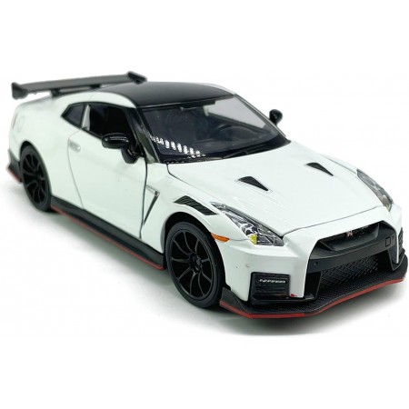 1:32 Scale 2023 GT-R Nismo (R35) Sports Car Model Toy Car Metal Diecast Toy Vehicle, Doors Open, Light Sound, Pull Back, Toys for Boys Kids Gifts, Men Collection, Home Office Décor, White