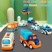 9 Pack Cars Toys for 2 3 4 5 Years Old Toddlers Boys and Girls Gift, Big Transport Truck with 8 Small Cute Pull Back Trucks, Colorful Assorted Vehicles Playset, Carrier Truck with Sound and Light